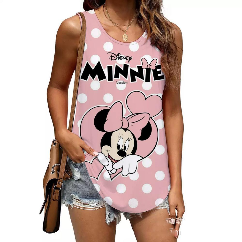 Fashion Printed Top Casual Loose Sleeveless T-Shirts Women’s
