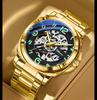 Men Automatic Skeleton Watch Large Dial Mechanical Luminous Fashion Wristwatch