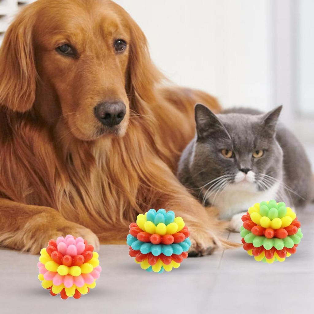 Pet Ball Dog Teething Toys Balls For Aggressive Chewers Fetch Games Puppy Accessories For Pet Moving Exercise Play Boredom