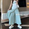 Yamamoto Tooling Culottes Women's Pants Summer Women's Split Hip Wrap Skirt High Waist Dropping Ice Silk Wide Leg Pants