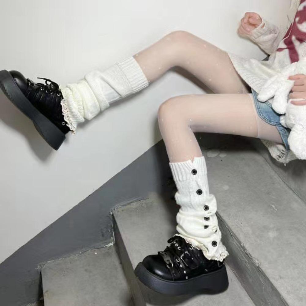 Lolita JK Knitted Leg Cover Harajuku Boots Cover Cute Long Tube Stockings Girls