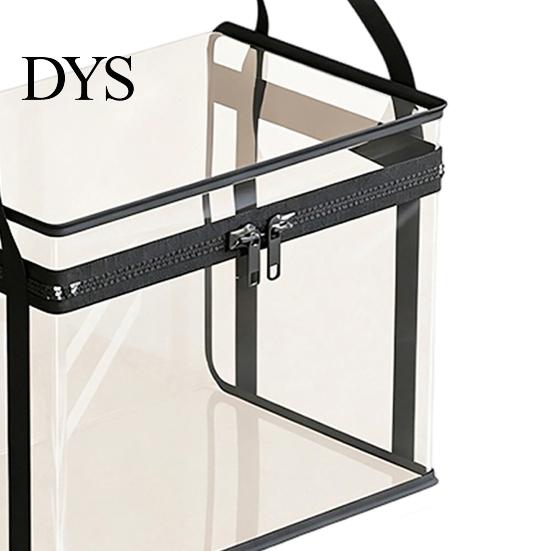 Kids Toy Storage Box Transparent Clothes Bag, with Sturdy Handles, Durable Plastic Visibility High-strength Bin Book Organizer, Moisture-proof