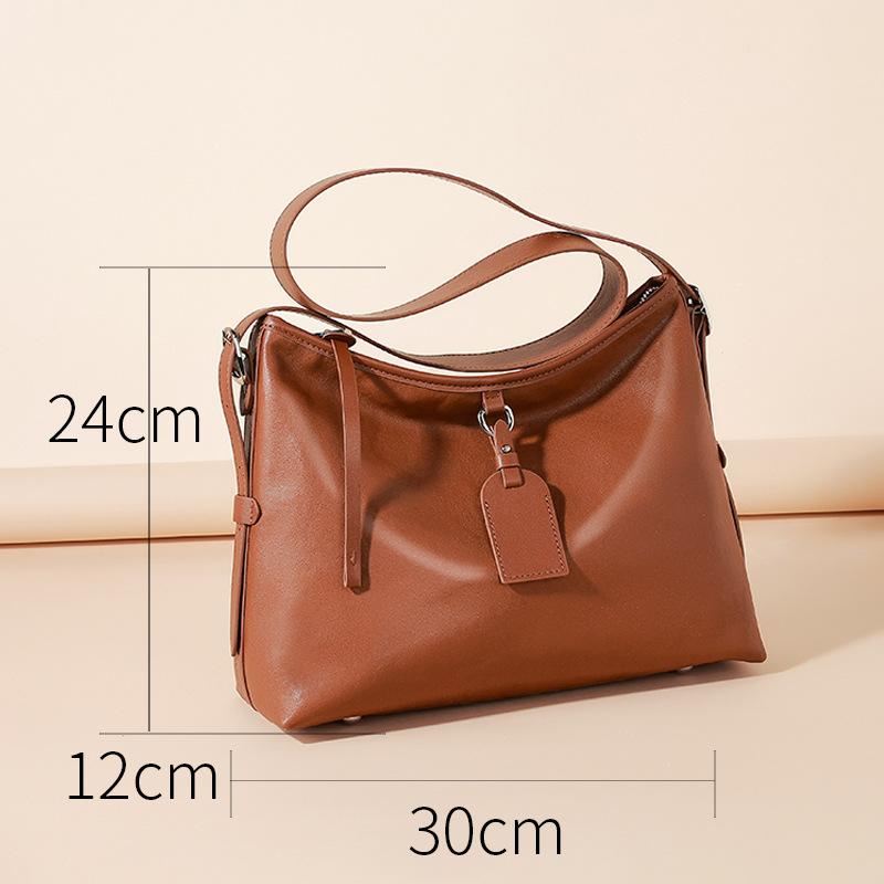 Cowhide Bag Lazy Style Tote Bag Large-capacity Genuine Leather Commuting Single-shoulder Crossbody Bag