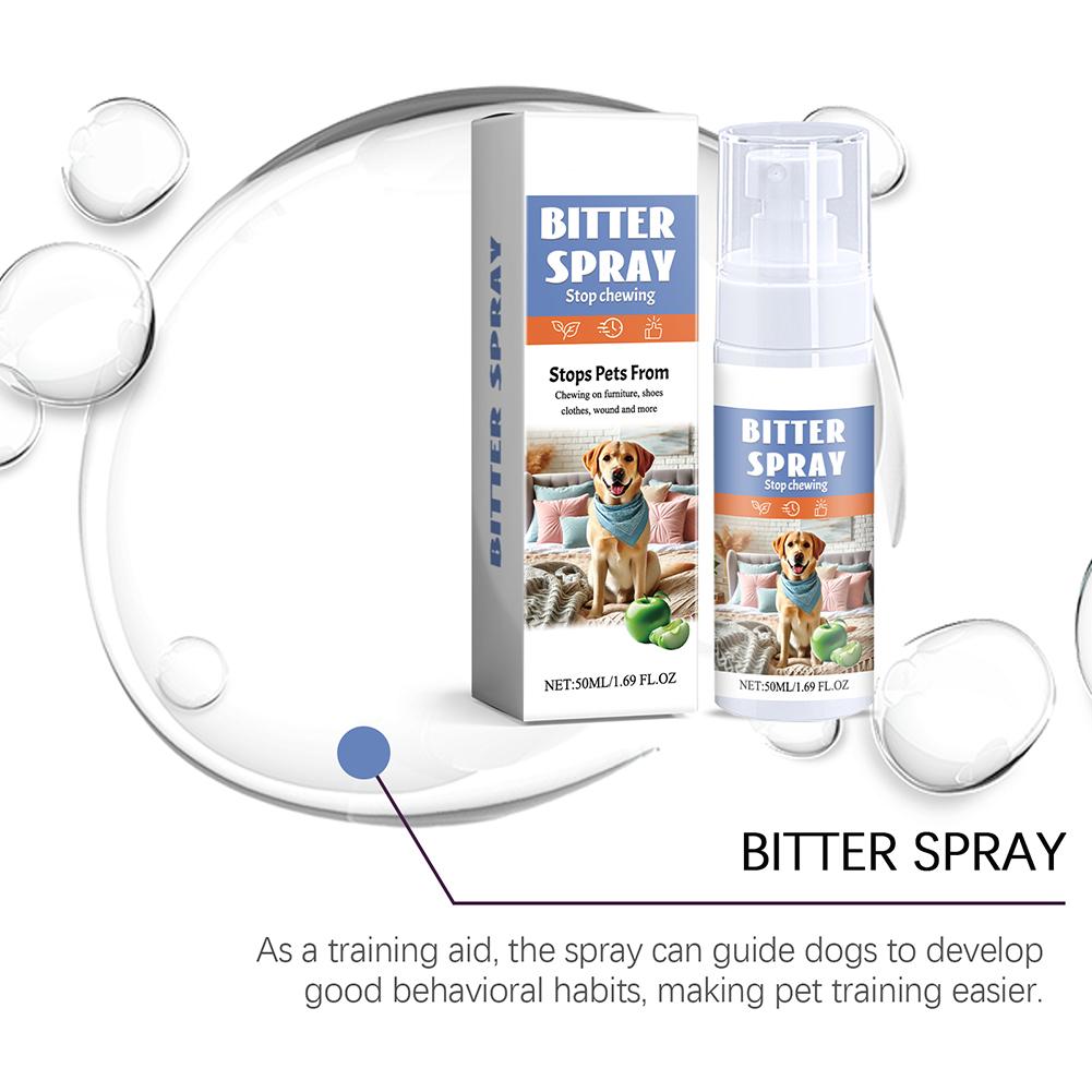 50 ML No Chew Spray for Dogs Bitter Spray -Free Dog Pet Deterrent Bitter Spray Dog Training & Behavior Aids Spray
