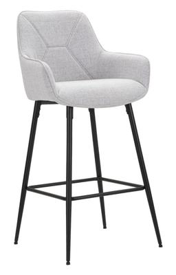 Bar Stool Gray Set 2 Pcs Cm 55X55X109