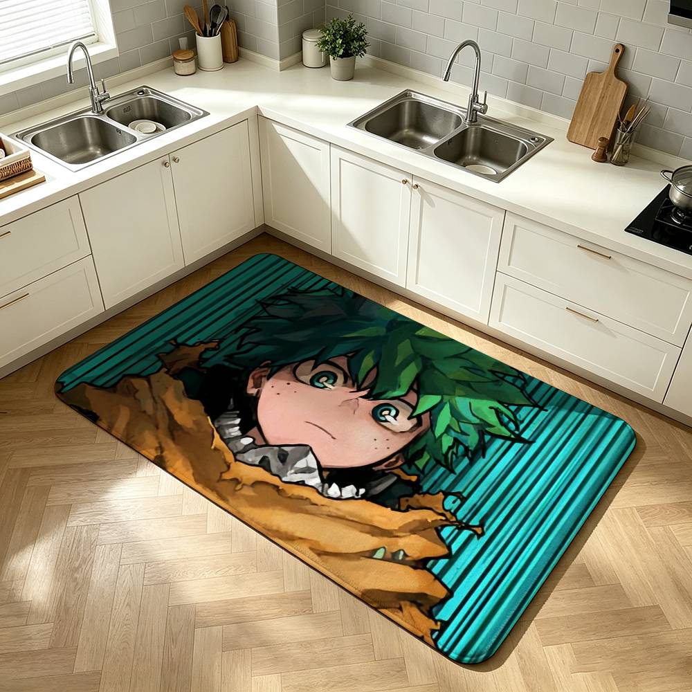 My Hero Academia-a Izuku Midoriya Shower Room Absorbent Small Floor Mat Soft Comfortable Decorative Foot Mat