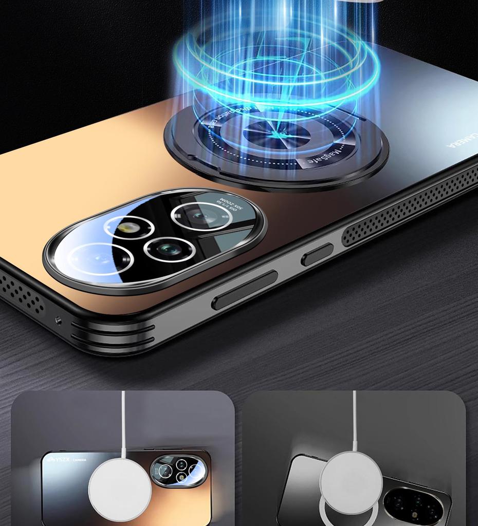 Magnetický otočný stojánek na telefon pro Honor 200/300: Matná, Plné krytí, Ochrana proti pádu, Protiskluzová ochrana