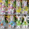 Easter Bunny Figurine Resin Woven Rabbit Statue Party Background Decor Accessory