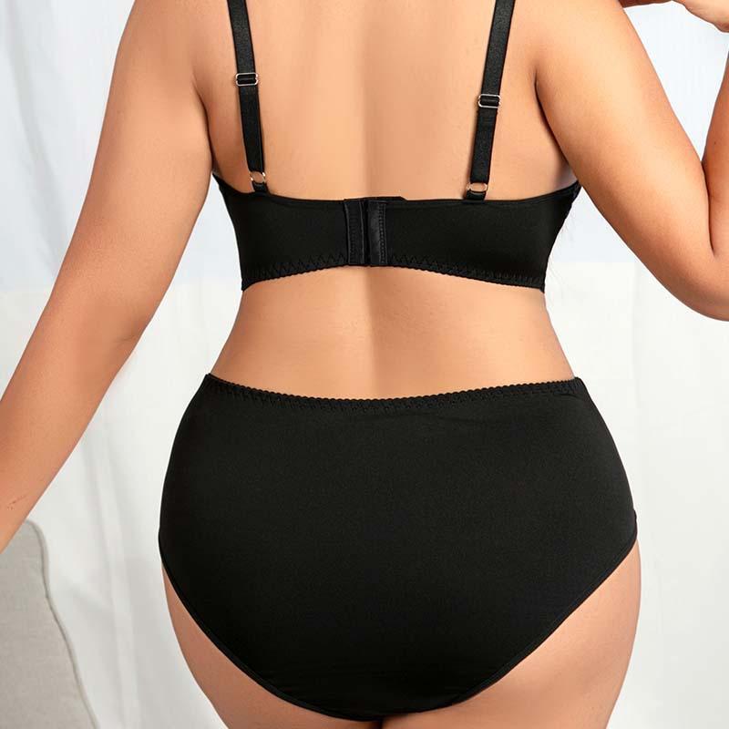 European and American Fat Girls Large Size Pattern Adjustment Sexy Gathered Comfortable Push-up Underwear Bra Set