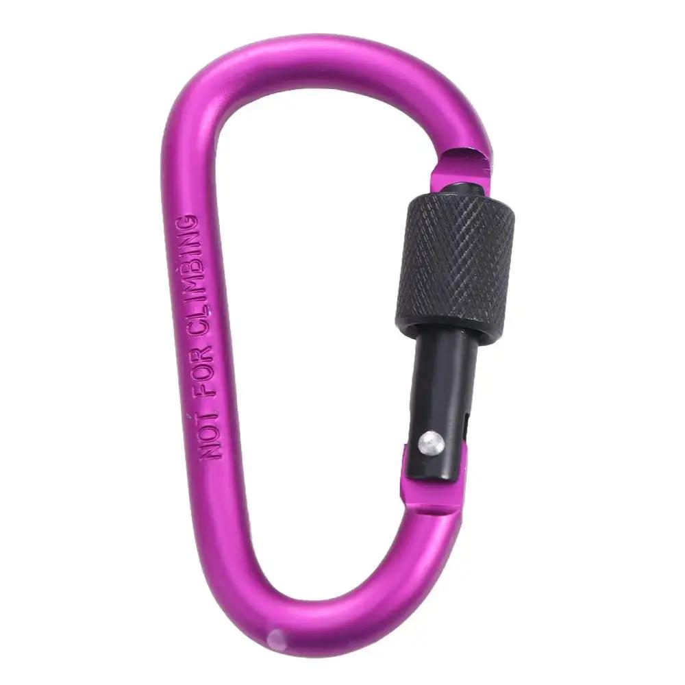 Porte-clés Mousqueton Mousqueton d'alpinisme Mousquetons de camping Crochets de randonnée Clip Mousqueton Boucle de tasse à eau Boucle de mousqueton de pêche Voiture violet