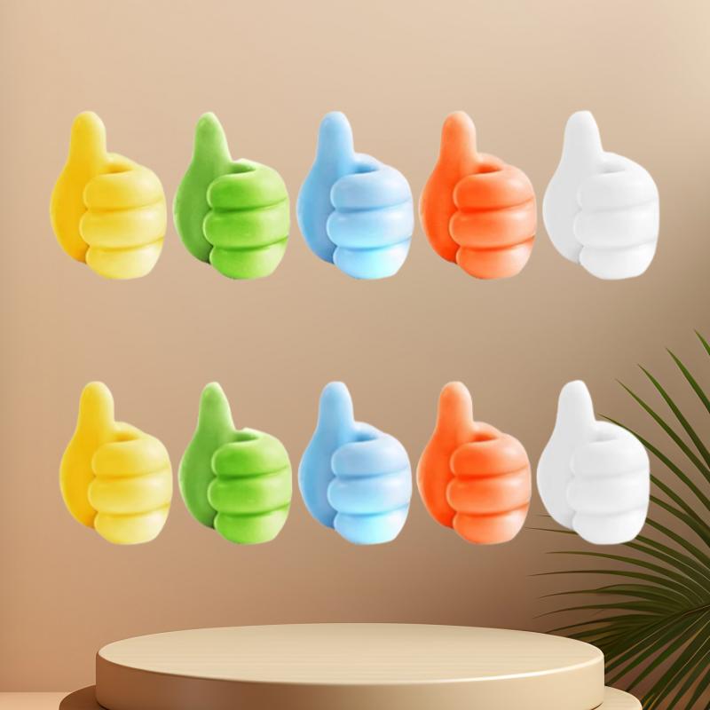 Thumb Design Cable Hook, Adhesive Cord Holder for Desk Wall, No Trace No Drill Charger Organizer, Home Office Wire Management