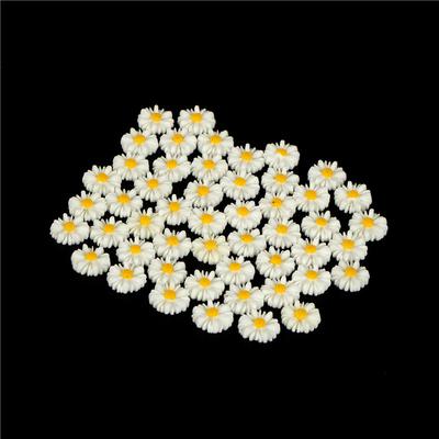50Pcs White Daisy Flower Resin Flatback Cabochon Diy Jewelry Decoration