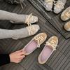 Four Seasons Wear Leather Lazy Shoes New Women's Sheepskin Casual Shoes Low Heel Lace-up Non-slip Soft Sole Comfortable Women's Shoes