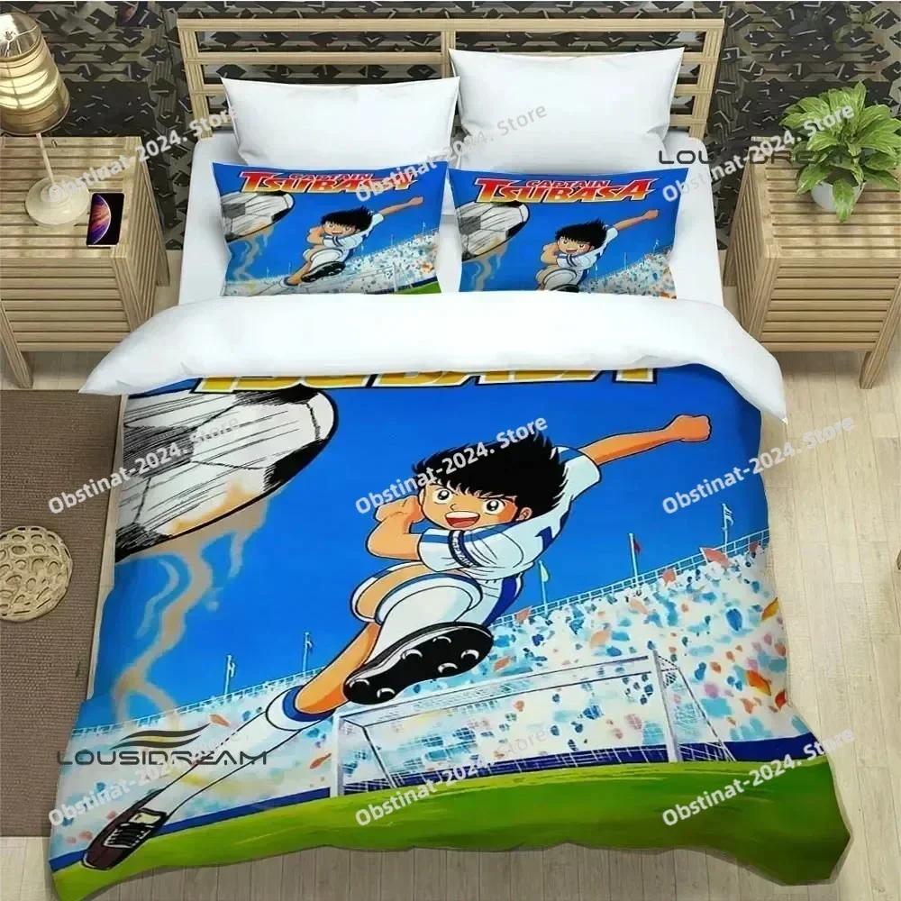 Captain Tsubasa Cartoon Printed Bed Set Duvet Cover Pillowcase Bedding Set Bed Linen Sheet Quilt Cover Full Luxury Birthday Gift