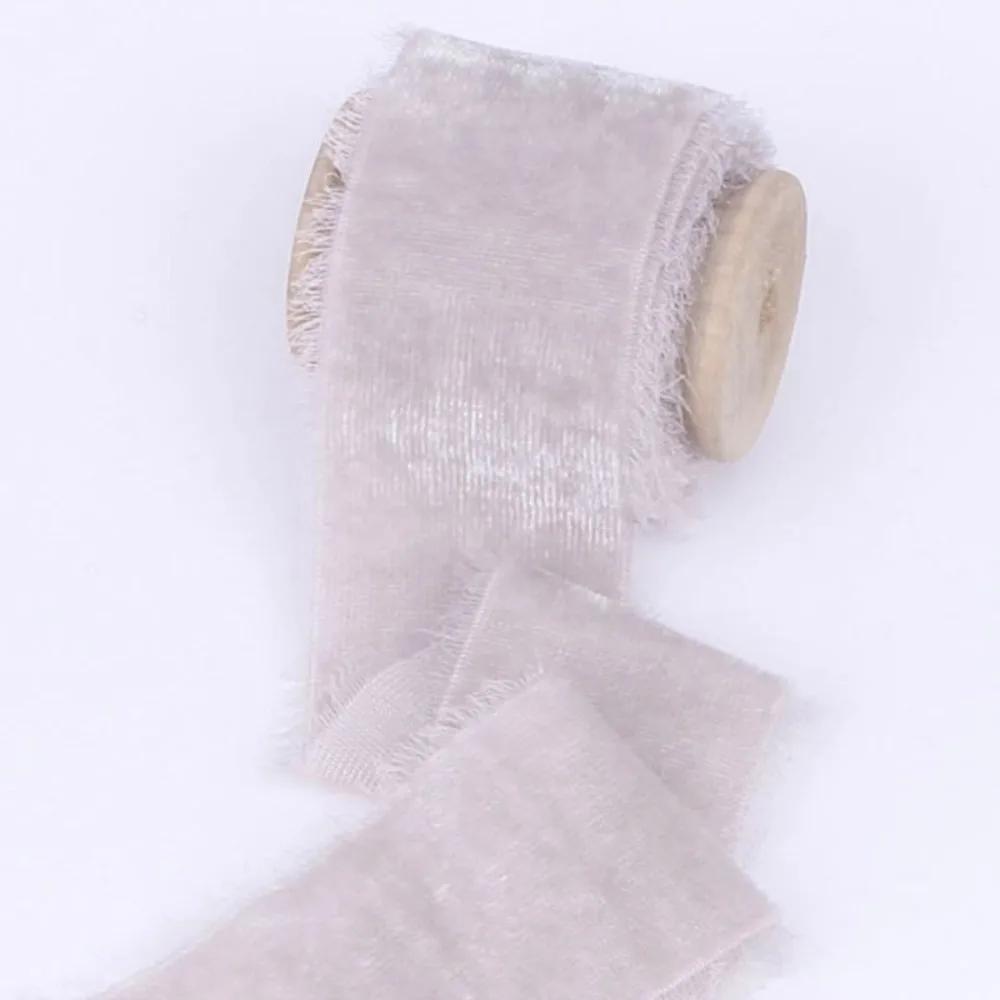New 1 Meter Velvet Ribbon Thickening Ribbon Velvet Frayed Edged Ribbons Frayed Edge Gift Packing Ribbon Bouquet Wrapping