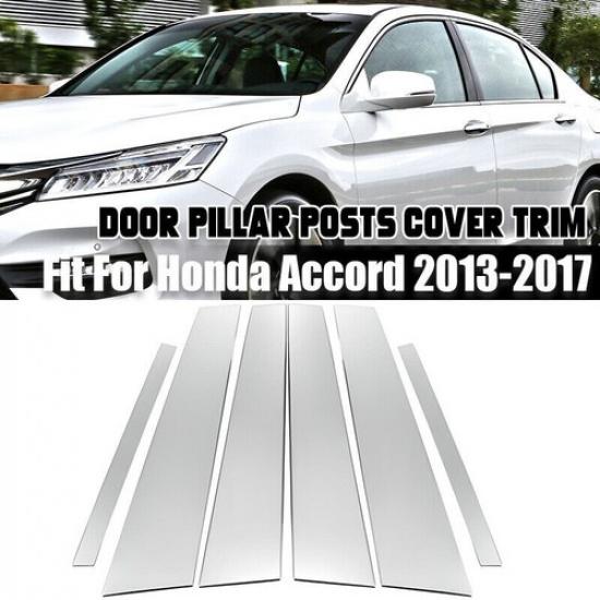 6Pcs Pillar Post For 2018- Honda Accord Door Trim Cover Car Auto Accessories