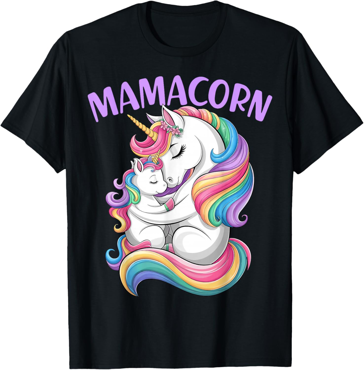 

Women Mamacorn Mom Baby Girl Daughter Unicorn Mother s Day T-Shirt 5XL різнокольоровий