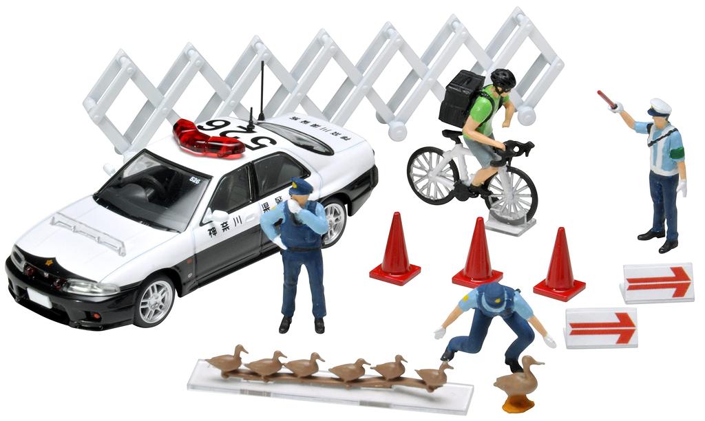 Geocolle 64 Car Snap 16a Police partially mini car set 321590 1/64# ABS/PVC dolls/accessories (painted, assembled) + die-cast