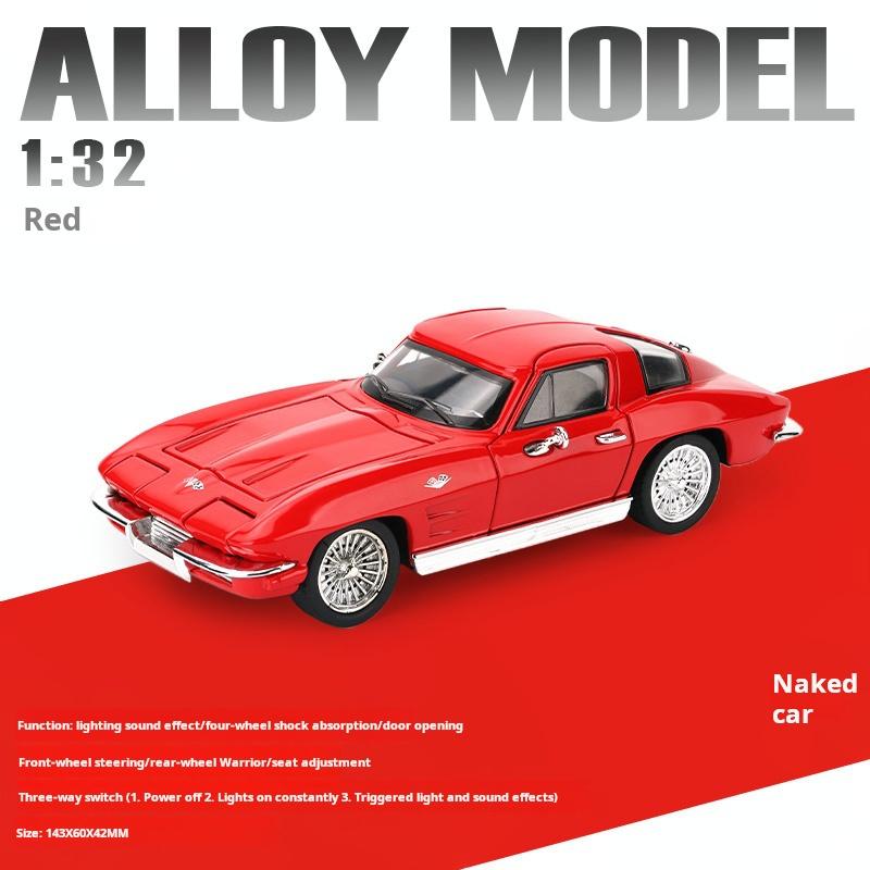 

1:32 Corvette Vintage Classic Car Four-Wheel Shock Absorption Simulation Alloy Car Model Vehicle Collectible Ornament Pull Back червоний