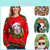 Luxuriös Weicher Damen Weihnachts Pullover Weihnachtsmann Katze Hund Xmas Pullover Oberteil