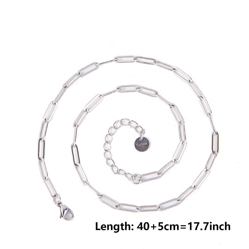 

1/5/10PCS Hollow Out Long Geometric Chain Necklace For Women Men Accessories Simple Jewelry Fashion Stainless Steel Chain Choker 1pcs
