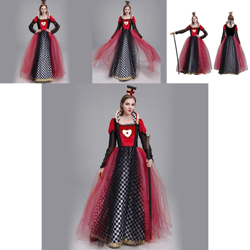 Alice nel Paese delle Meraviglie Regina di Cuori Costume di Halloween Look Vintage Unico