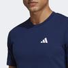 Adidas Train Essentials Feelready Solid Logo Round Neck Short Sleeve T-Shirt Men Tops Deep-Blue IC7441