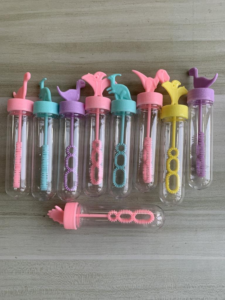 10pcs Blue Pink Green Bubble Soap Bottle Dinosaur Wand Tube Birthday Gifts for Guests Birthday Party Decorations Baby Kid Toy