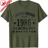 Limited Edition Made in 1986 All Original Parts Funny TShirt Vintage Style Casual Unisexs Shirt Birthday Gift for Father Clothing