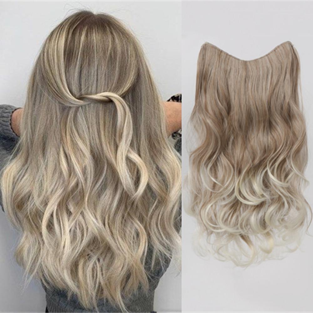 

Невидимые проволочные шиньоны, длинные волнистые волосы для наращивания, синтетические волосы для женщин, регулируемый размер, мягкие, повседневное использование для вечеринок