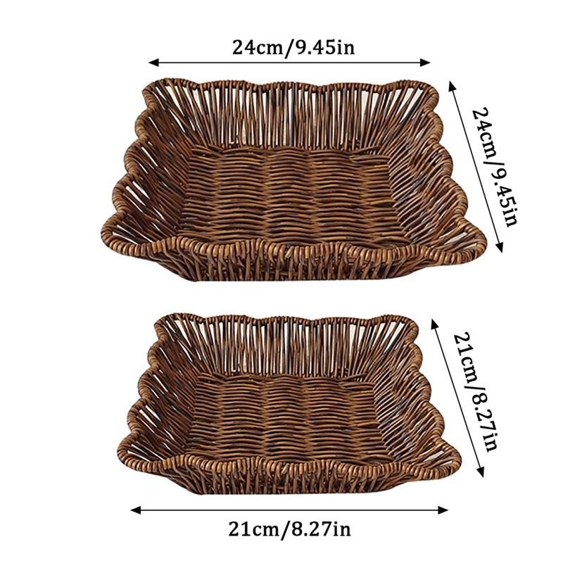 

2 шт. Имитация ротанга плетеная корзина корзина для хранения всякой всячины