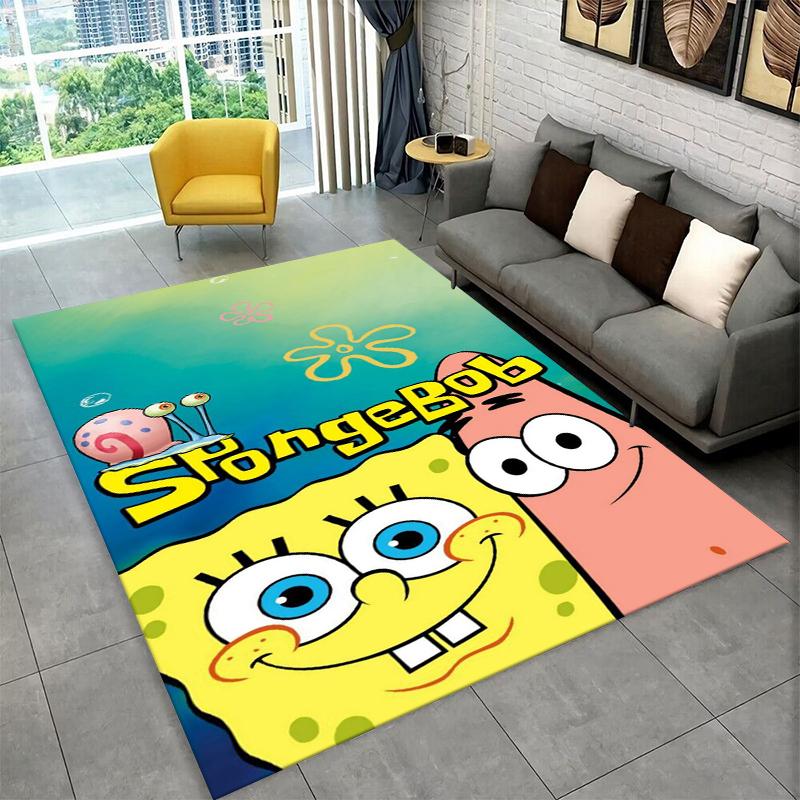 Cartoon S-SpongeBob Patrick Star Carpet Rug for Playroom Bedroom Living Room Sofa Home Decor,kid Area Rug Non-slip Floor Mat