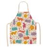 1 Pcs Cute Cat Pattern Kitchen Apron For Women Bibs Household Cleaning Pinafore Home Cooking  Chef  For Man