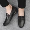 Fashion 2004 New Arrival Men Dress Loafers Male Casual Leather Shoes Mens Breathable Round Toe Male Comfortable Slip on Round Toe Shoes