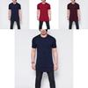 T-shirt da uomo ultra-comoda con orlo curvo e zip laterale in misto cotone premium