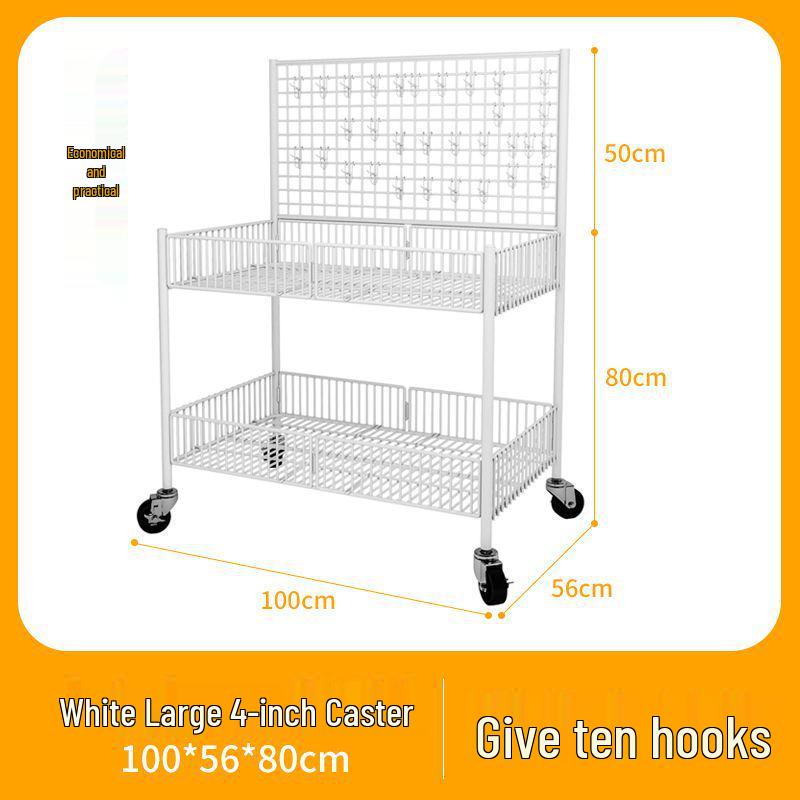 Foldable Ethnic Style Iron Flower Cart for Street and Night Markets