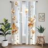 2pcs Vintage Elegant Floral Blackout Curtains – Machine-Washable Polyester for Kitchen   Living Room & Bedroom