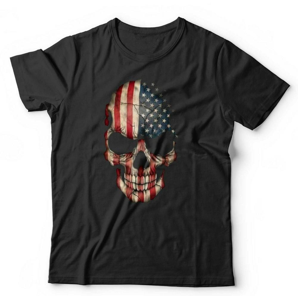 

USA Tshirt Skull Flag Unisex and Kids - Gothic, American, Grunge XL