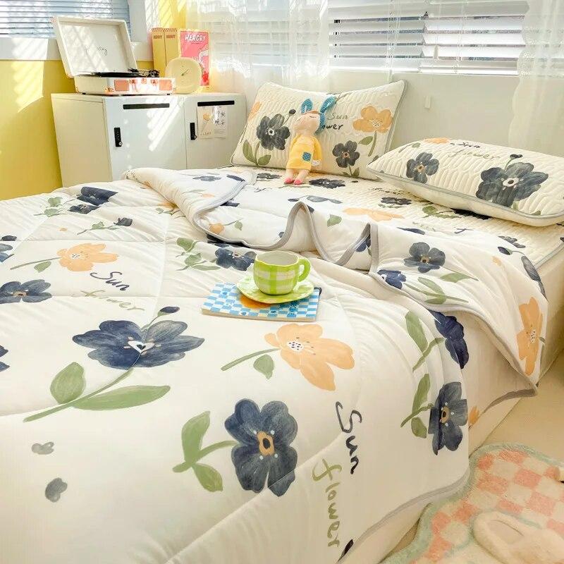 Letní latexová chladící prostěradla s povlaky na polštáře šetrné k pokožce Chránič matrace Potahy s elastickým pásem Klimatizační podložka