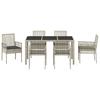 Garden Dining Set 7 pcs Light Grey Poly Rattan