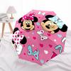 Minnie Mouse, Pink Background Themed Automatic Opening and Closing Umbrella, Brightly Colored 8-rib Portable Umbrella, Suitable for Men and Women, A P