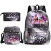 Girls Backpack College Style Large Capacity Lightweight Travel Backpack  Bag Three-Piece Set