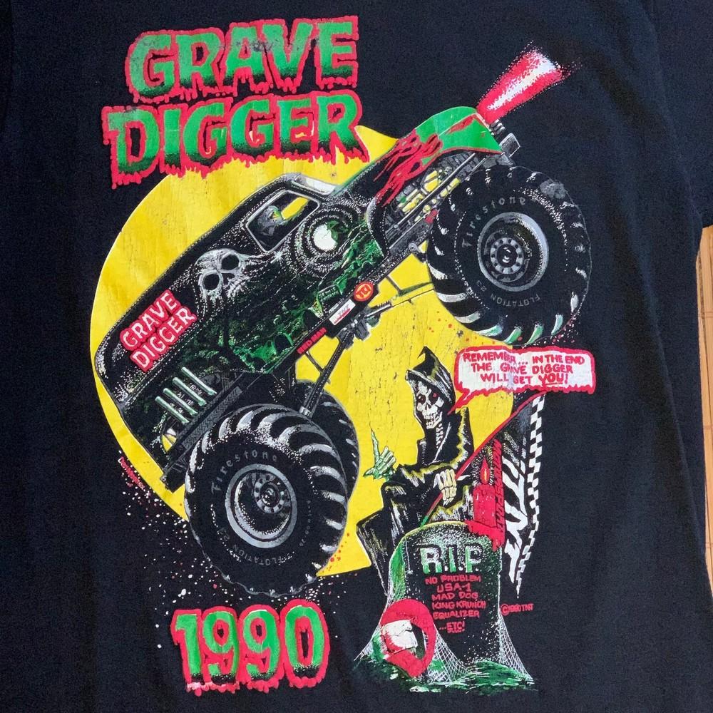 Винтажная футболка 1990 года Grave Digger Reaper унисекс S-5XL QT3752 M 1990₽