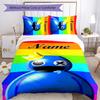 3pcs Custom Name Rainbow Friends Bedding Set Duvet Cover Closure Includes 1 Duvet Cover & 2 Pillowcases for All Seasons Bedroom Decor