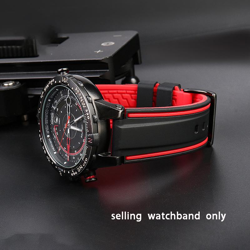 Convexe siliconen horlogeband voor Timex Tide Compass T2N720 T2N721 Siliconen heren horlogeband Horlogeketting Accessoires 24*16mm Band