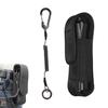 Flashlight Pouch, Flashlight Holder with Coiled Cord, Penlight Case, Black