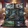 Salmon Majesty 2D Flat Pattern Flannel Blanket, High Quality All Seasons, Home Decor, Warmth and Comfort, Perfect for Christmas Gifts.