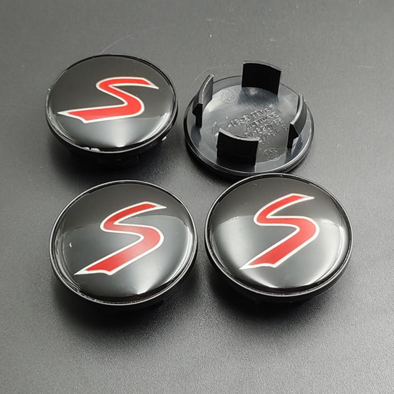 4pcs 54mm ABS Logo S Wheel Center Caps Car Emblem Rims Cover Hub Caps