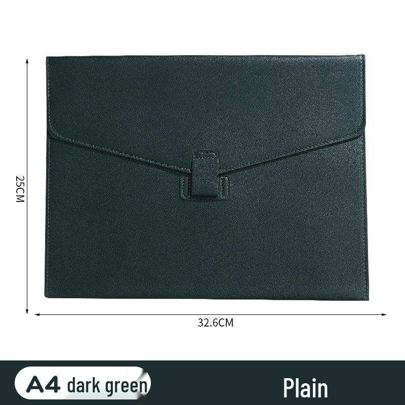 

Waterproof A4 PU Leather Business File Bag with Snap Button Closure, Thickened Large Capacity for Office and Contract Documents A4