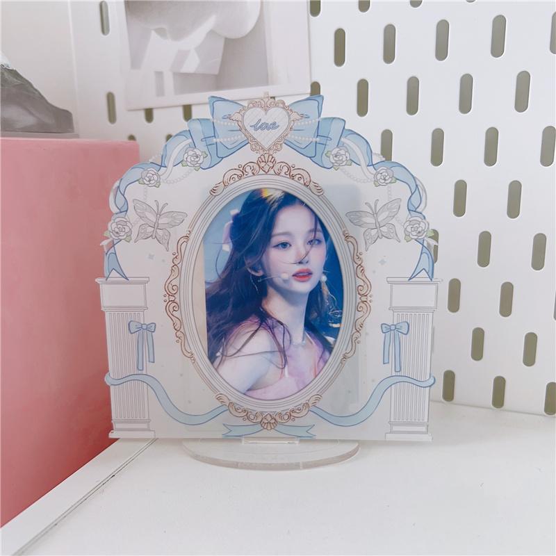 Cute Acrylic Photo Frame Desktop Stand for Idol Polaroids, K-Pop Collectibles, Instax Mini, Fan Photocard Display Holder